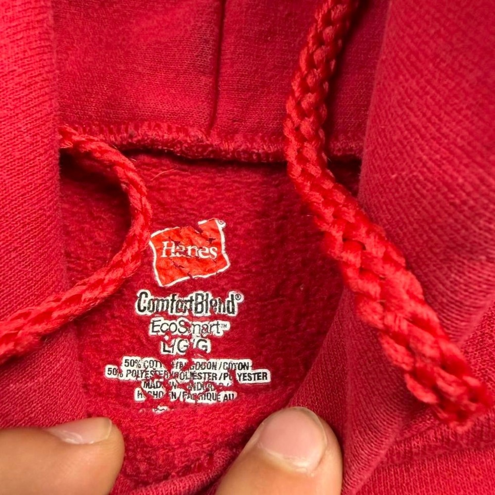 Detroit Lions Hoodie Red NFL Style Y2K Sports Streetwear Hanes EcoSmart Large - Picture 2 of 6